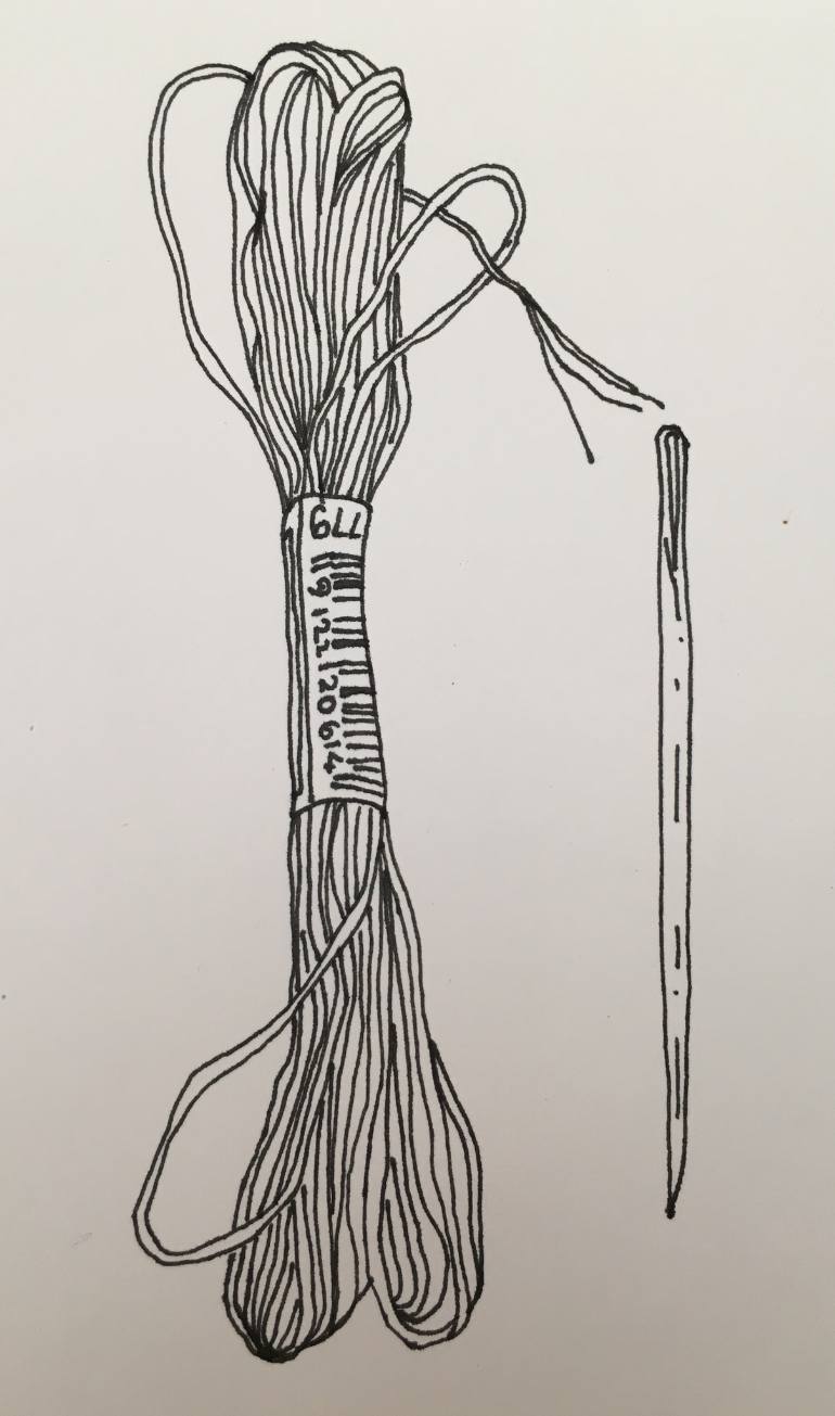 770x1305 Saatchi Art Needle And Thread Drawing By Chris Jones