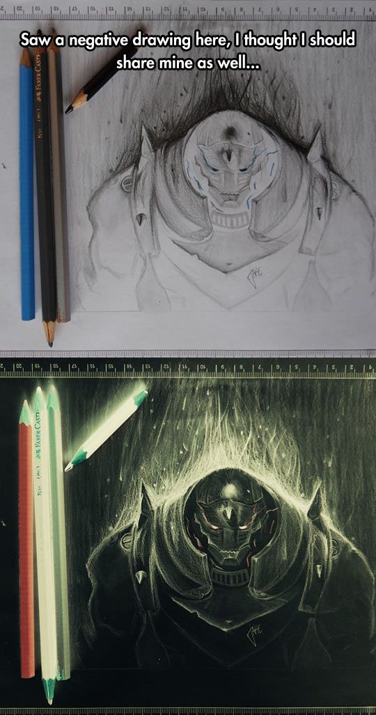 540x1026 Negative Drawings Are Amazing Drawings, Alchemist And Fullmetal