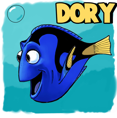 400x402 How To Draw Dory From Pixars Finding Nemo In Easy Steps Drawing