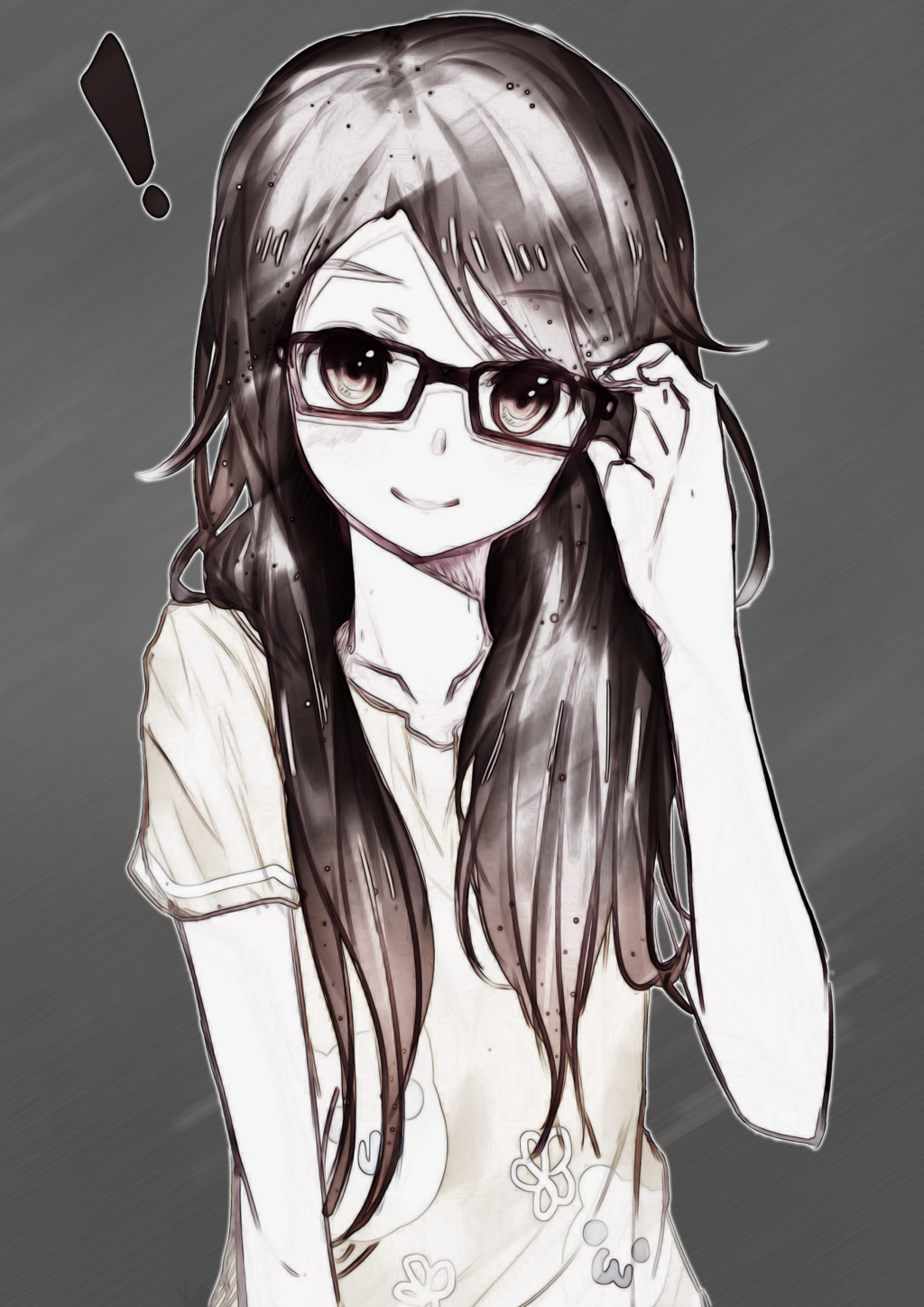 1024x1448 Cute Nerdy Girl Drawing