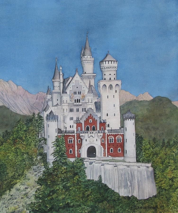 752x900 Neuschwanstein Castle Painting By Sharon Farber