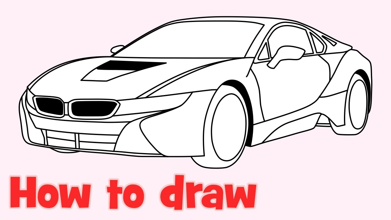 1280x720 How To Draw A Car Bmw I8 Step By Step Easy