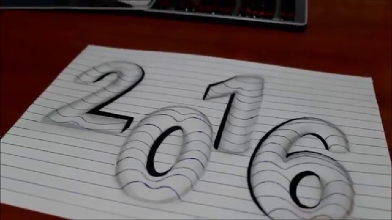 1280x720 How To Draw 3d Art Easy Line On Paper Trick Optical Illusion Happy