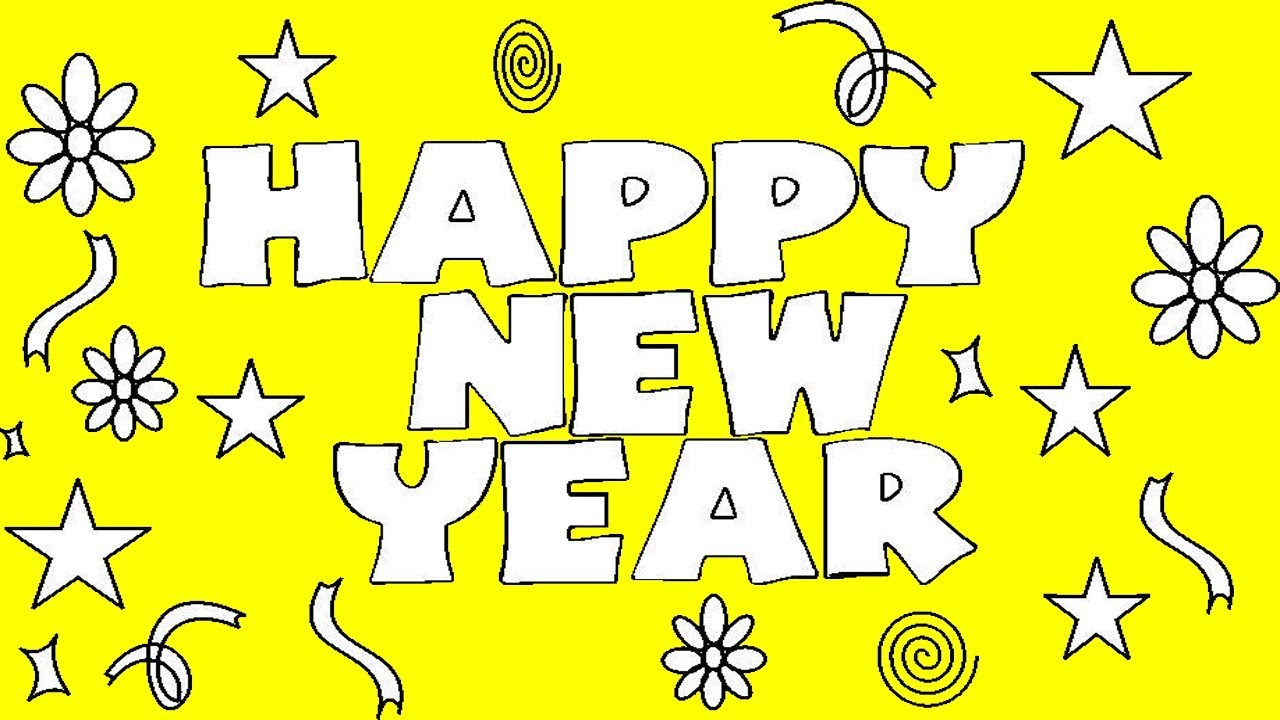 1280x720 Coloring Pages Drawing Of New Year Celebration