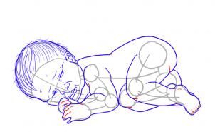 302x185 How To Draw A Newborn Baby, Step By Step, Figures, People, Free