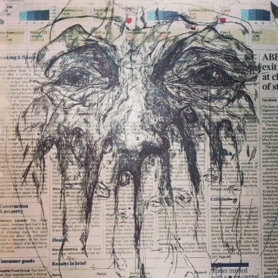 400x400 Drawings On Newspaper