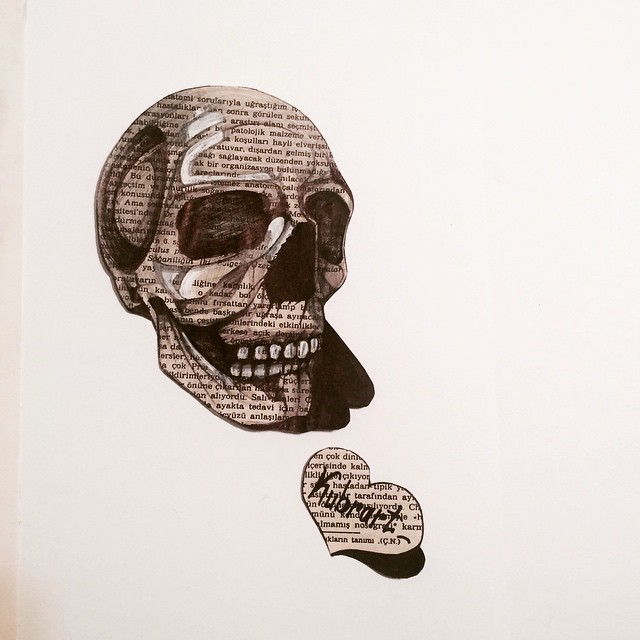 640x640 Skull Drawing Newspaper By Kubrart