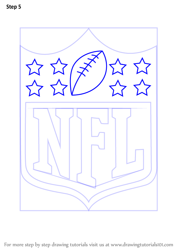 600x846 Learn How To Draw Nfl Logo (Nfl) Step By Step Drawing Tutorials