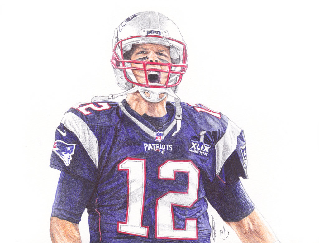 1024x780 Tom Brady Ballpoint Pen Drawing By Demoose21