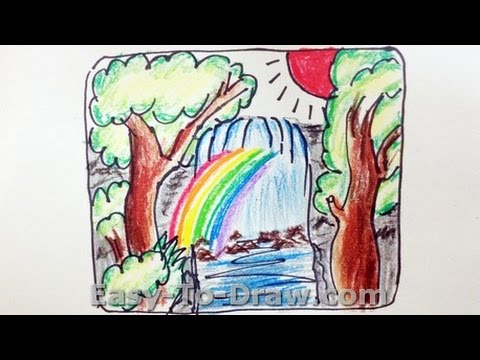 480x360 How To Draw A Cartoon Waterfalls