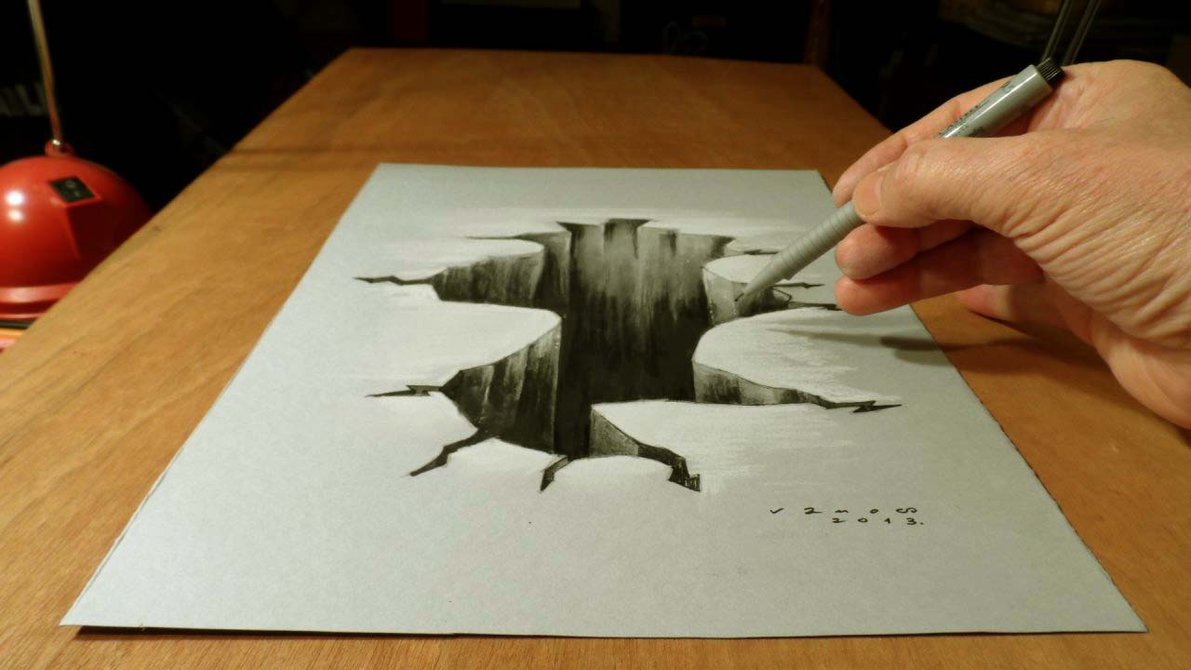 1191x670 Easy And Nice 3d Drawing Using Pencil And Paper Only Awesome 3d