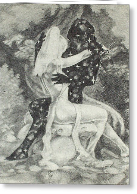 455x646 The Lovers Night And Day Drawing By T Ezell