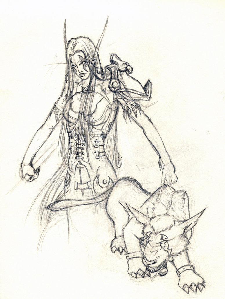 776x1030 Night Elf Druid Sketch By Elyeen