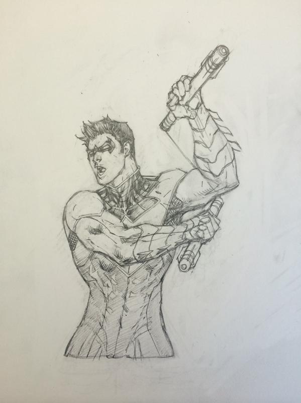 599x800 Jim Lee On Twitter And Here's My Pencil Layout For The Nightwing