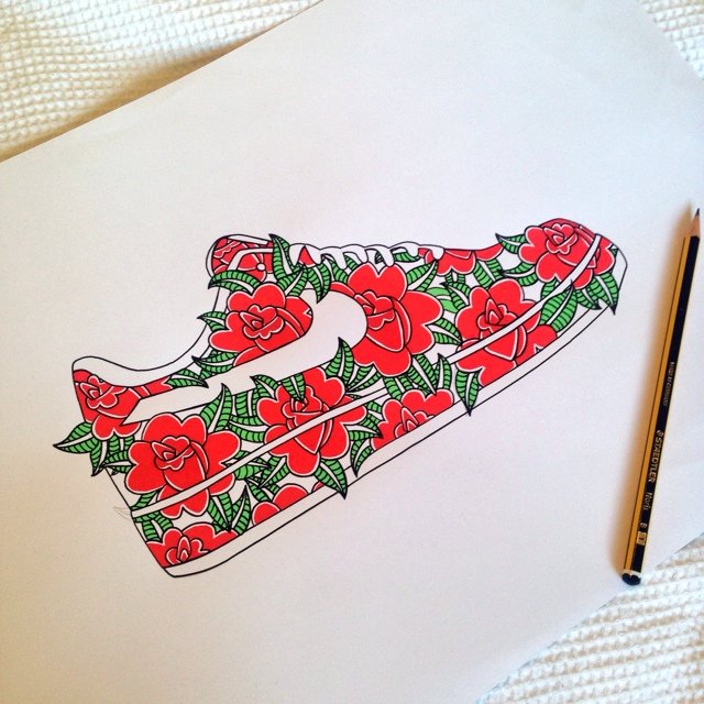 Nike Air Force 1 Drawing At GetDrawings | Free Download