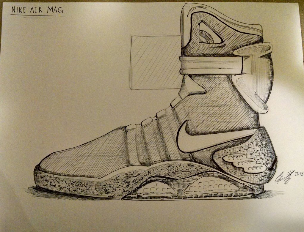 Nike Air Mag Drawing at GetDrawings | Free download