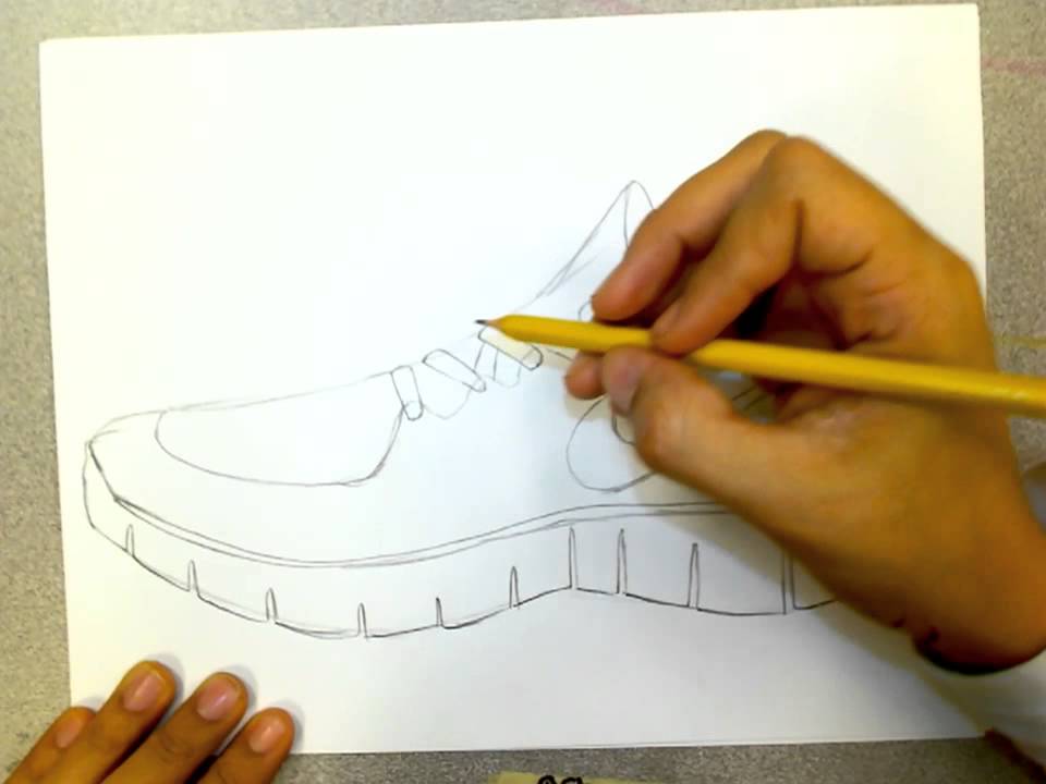 960x720 Nike Runfree Shoe Drawing