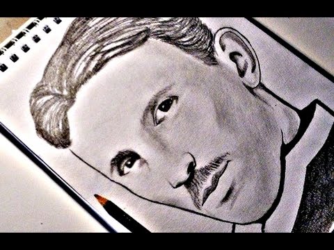 480x360 Drawing Nikola Tesla Portrait
