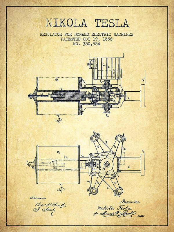 600x800 Nikola Tesla Patent Drawing From 1886