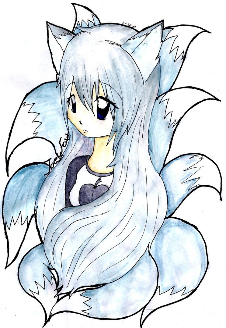 743x1076 Nine Tailed Artic Fox By Xrock N Soulx