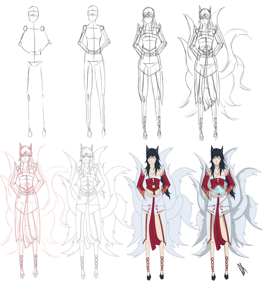 865x923 Step By Step Ahri The Nine Tailed Fox By Johnny Wolf