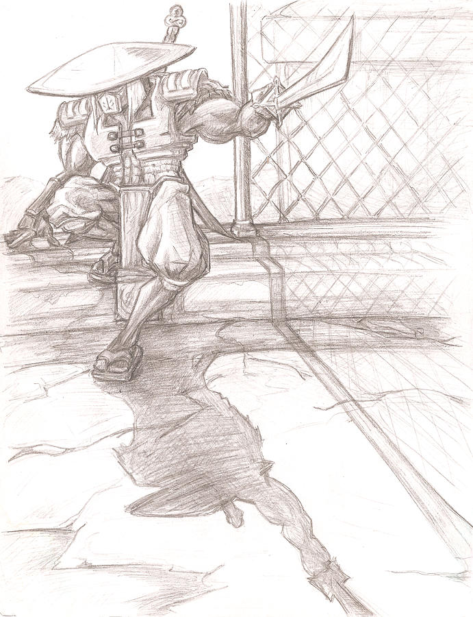 691x900 Ninja Drawing By Jeffrey Oleniacz