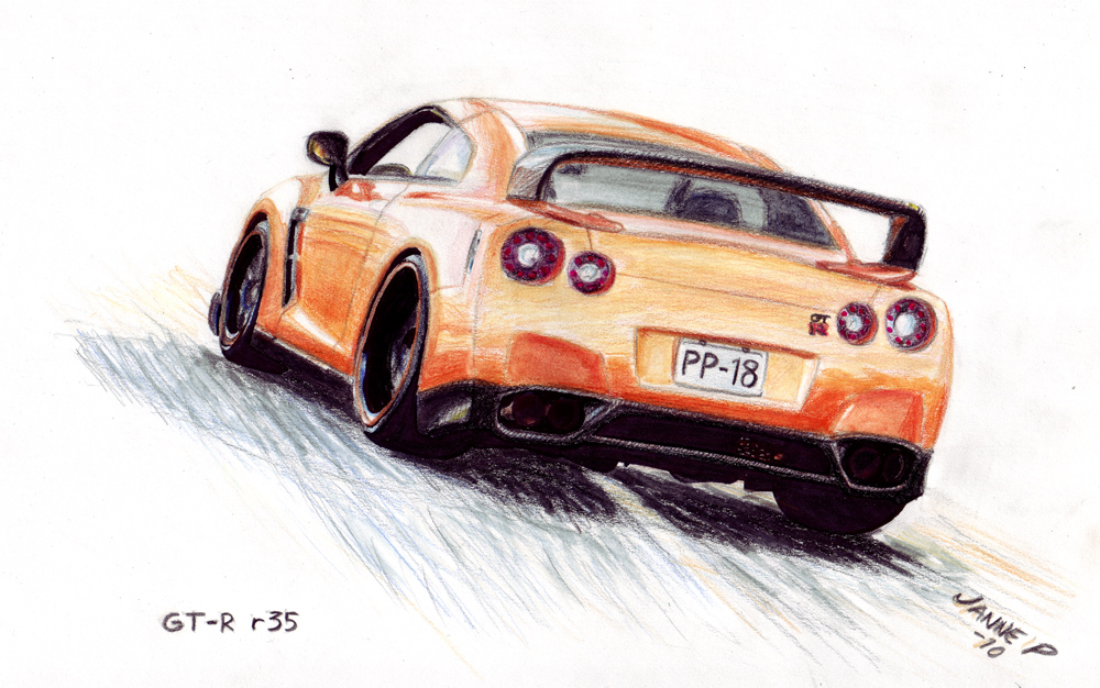 1000x626 Nissan Gt R Drawing By Jiip33