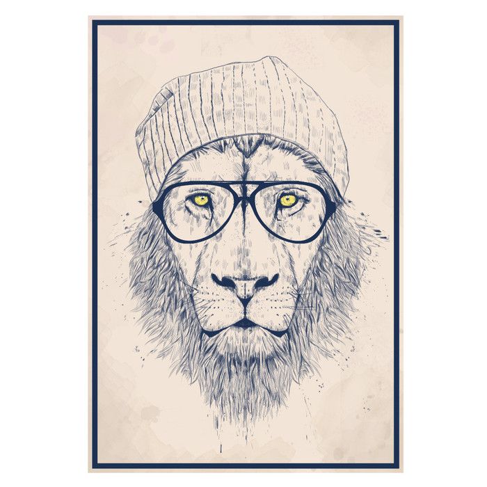700x700 You'Ll Love The Cool Hipster Lion Wall Decal