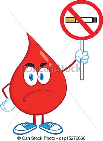 344x470 Blood Drop With A No Smoking Sign. Angry Red Blood Drop Clip