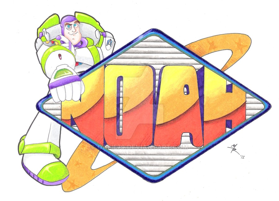 900x648 Noah's Name Drawing By Oafie79