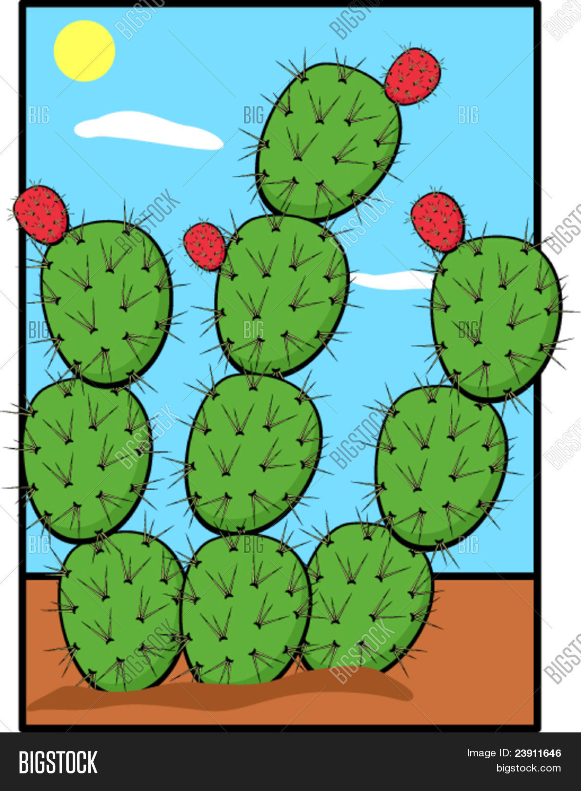 1191x1620 Prickly Pear Nopal Plant Vector Amp Photo Bigstock
