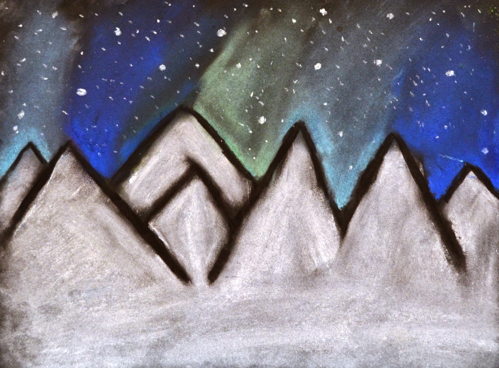 1600x1179 6th Grade Northern Lights Drawings Lessons From The K 12 Art Room