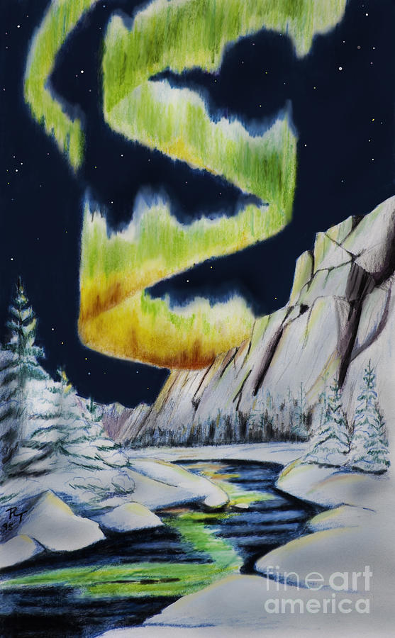 557x900 Northern Lights Drawing By Robert Thornton
