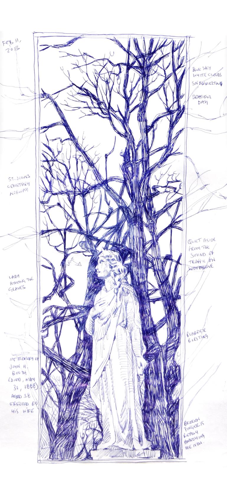 770x1692 Saatchi Art St. John's Cemetery Norway Drawing By Richard Johnson