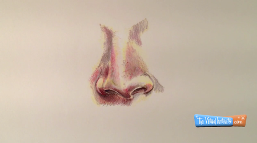 500x279 How To Draw A Realistic Nose With Colored Pencils