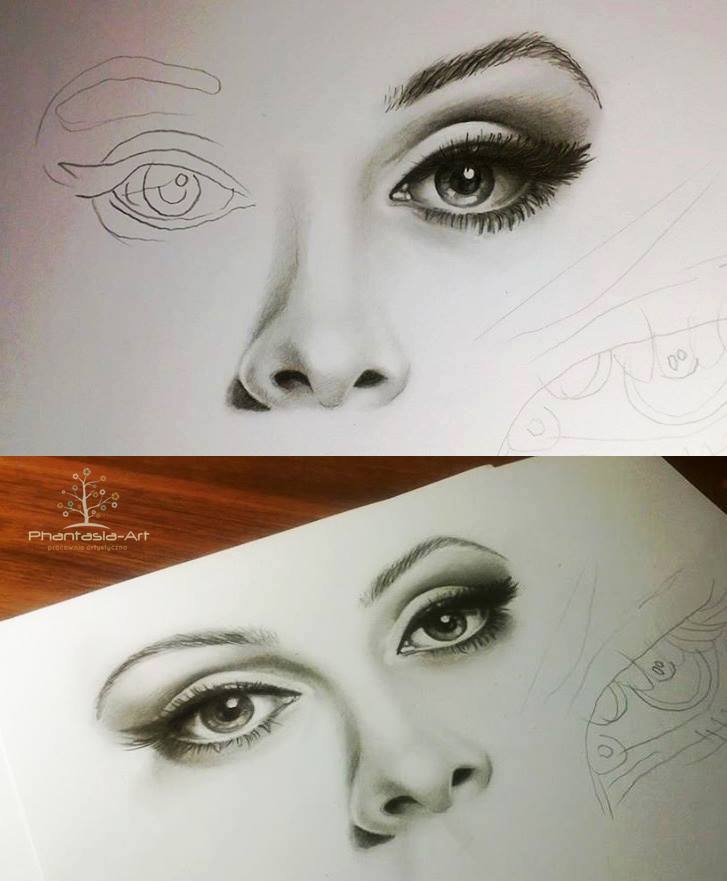 727x881 Eyes, Nose And Lips Pencil Drawing Tutorial. Como Cuando Quedan