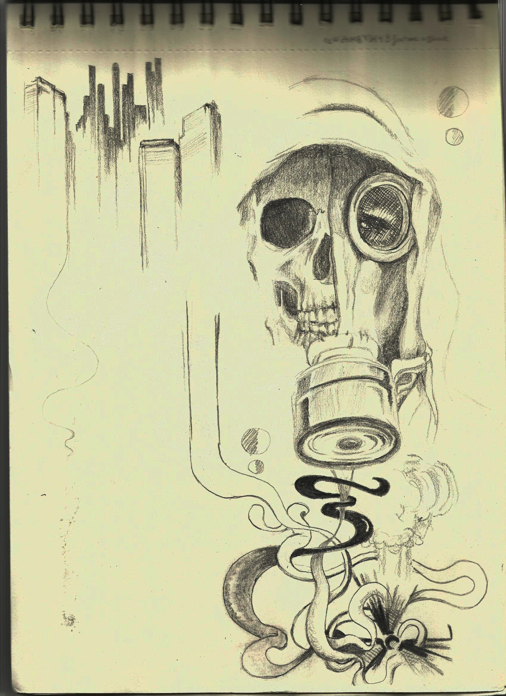 1700x2338 Nuclear Skull, Pencil Drawing By Sg. Artlt3 Drawing
