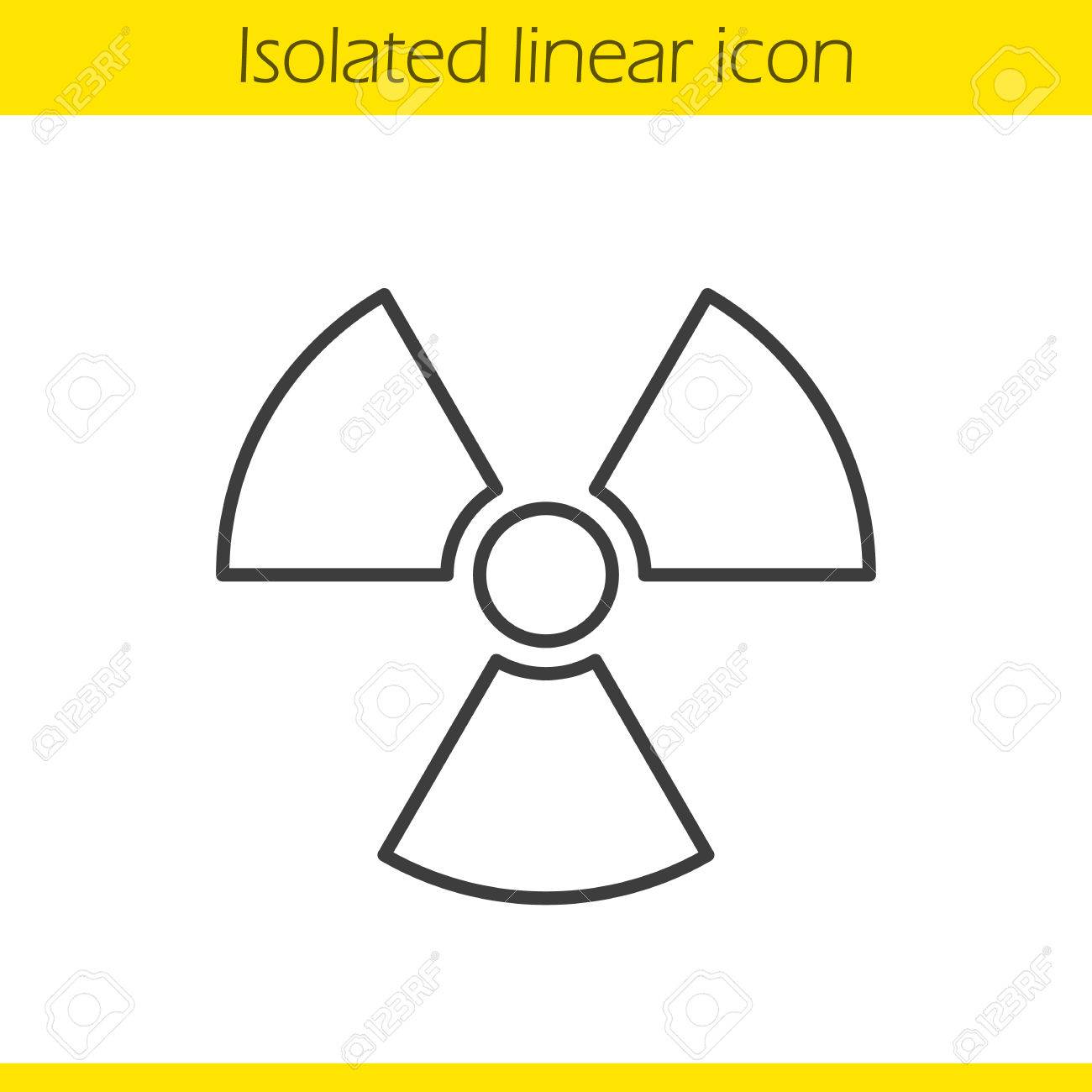 1300x1300 Radiation Sign Linear Icon. Nuclear Energy Thin Line Illustration