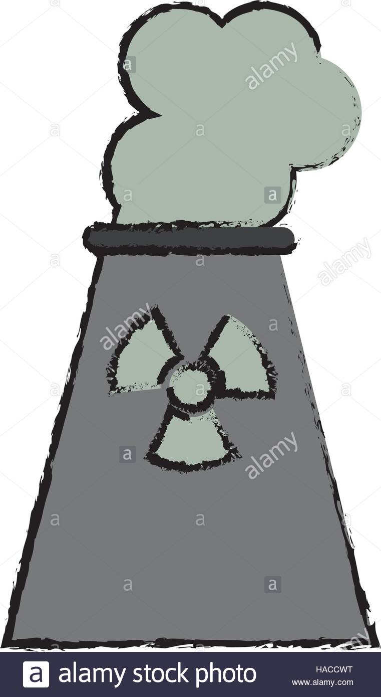 761x1390 Drawing Nuclear Power Plant Tower Energy Stock Vector Art