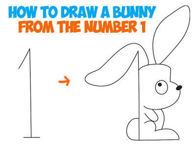 400x306 How To Draw A Cartoon Bunny Rabbit From The Number One