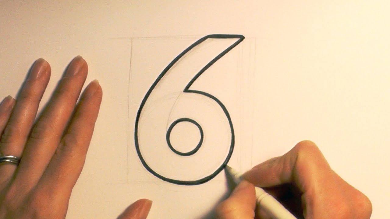 1280x720 How To Draw A Cartoon Number 6