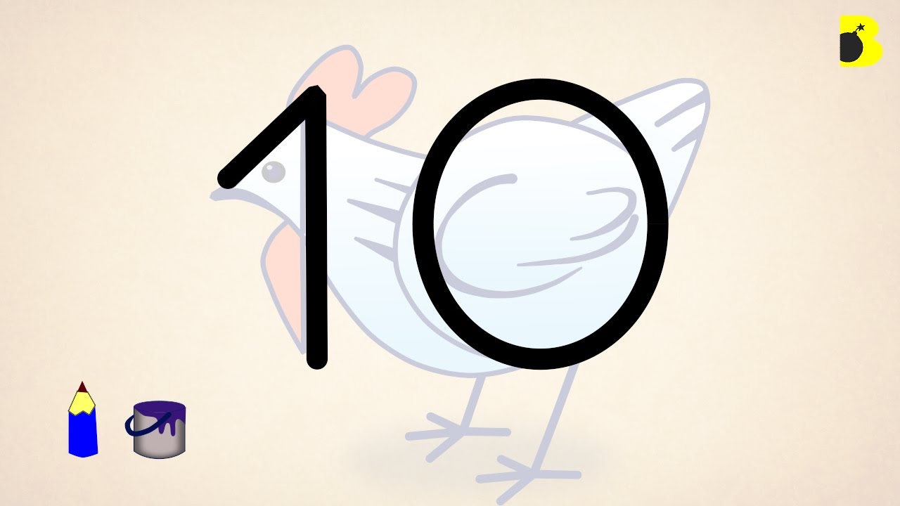 1280x720 How To Draw A Hen Using The Number 10