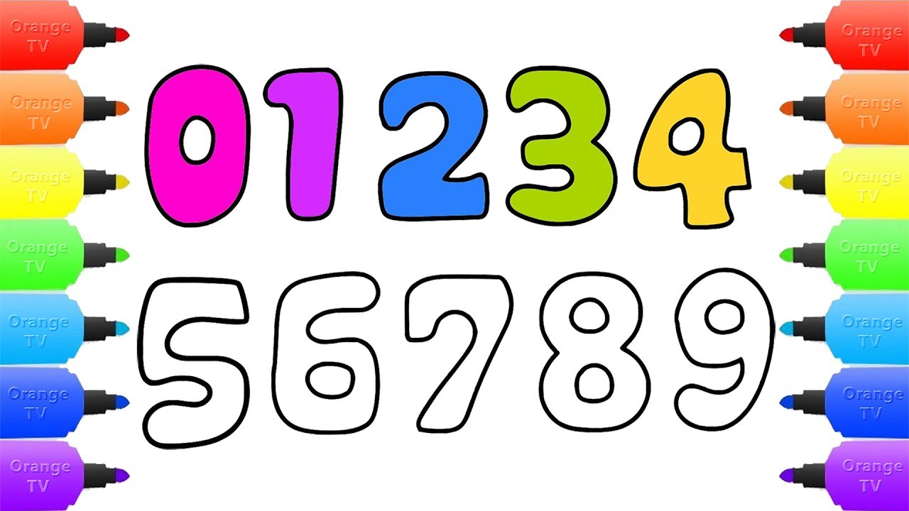 1280x720 Numbers Drawing And Coloring For Kids Learn Numbers 123