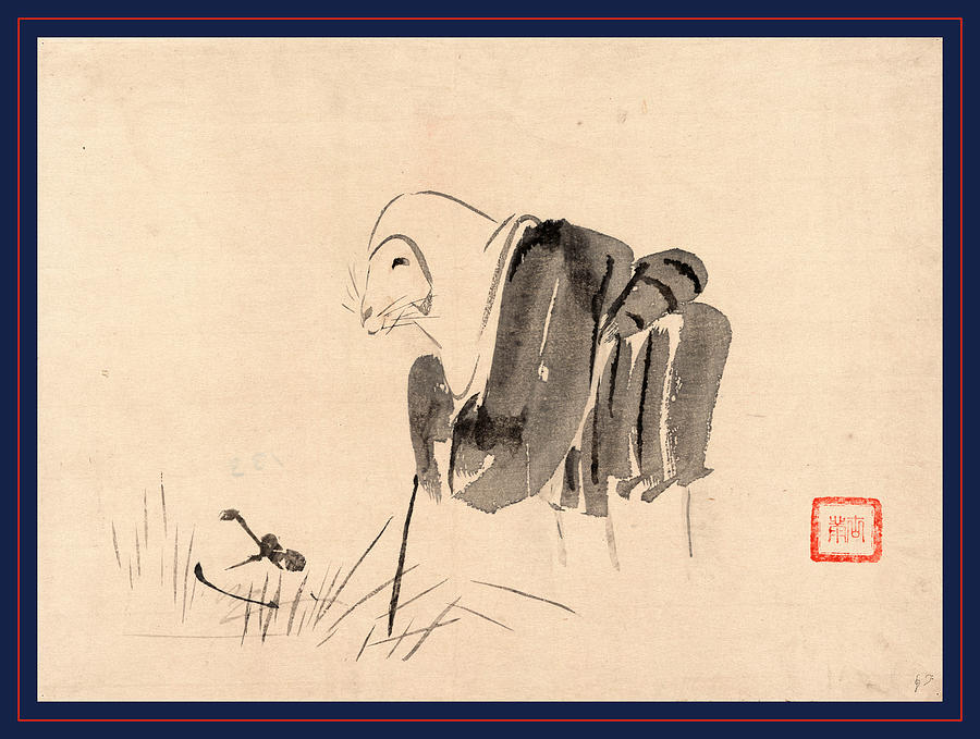 900x679 Tsuri Gitsune, Drawing Shows A Fox Disguised As A Nun Drawing By