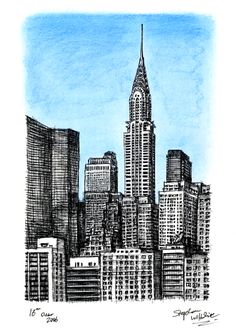236x333 Chrysler Building, Nyc, New York Drawing By Stephen Altshire New