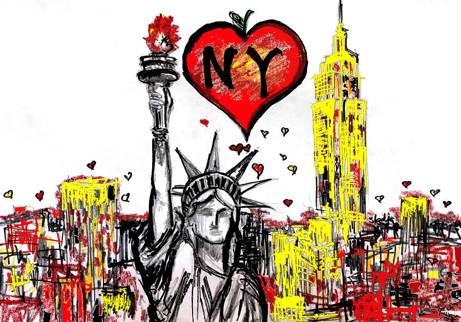 900x629 I Love Ny Digital Art By Sladjana Lazarevic
