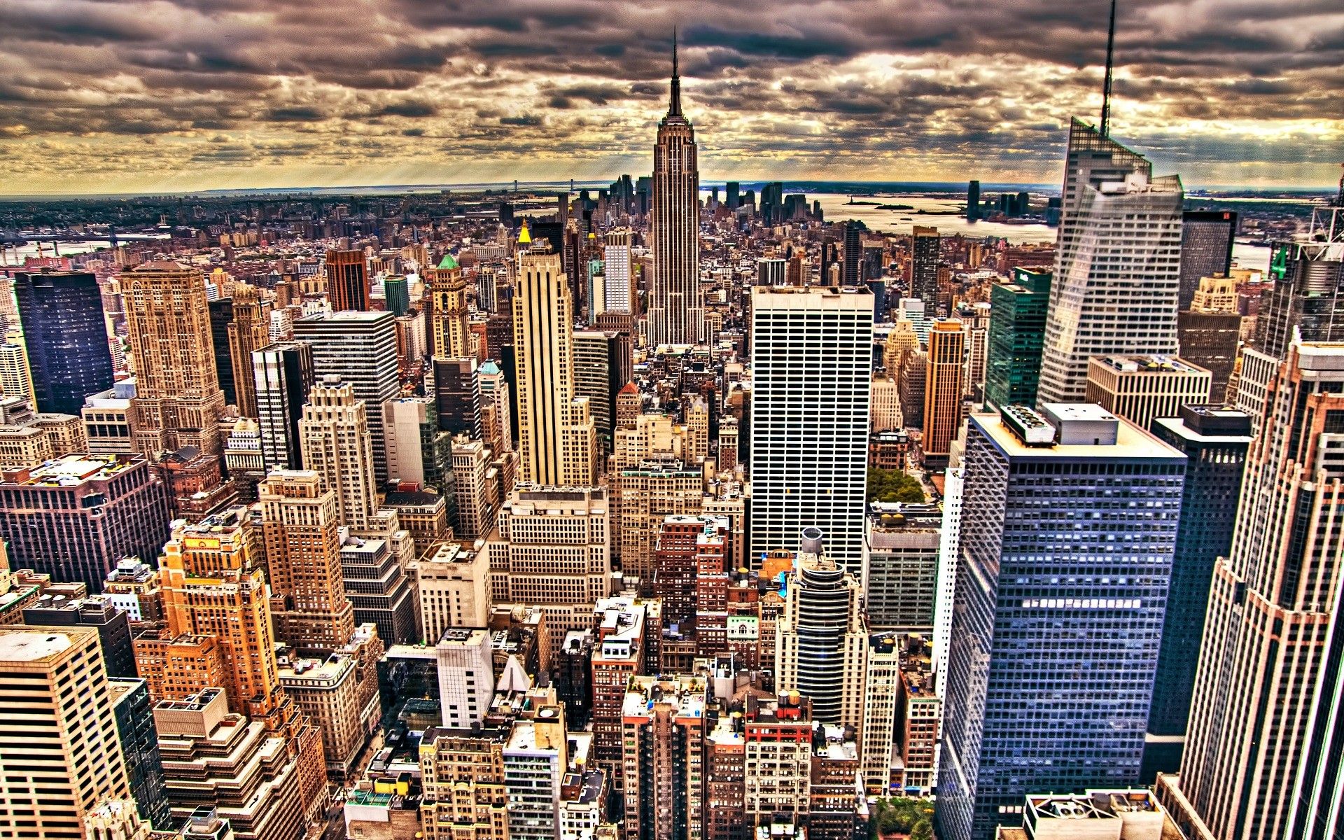 1920x1200 New York Skyline Drawing