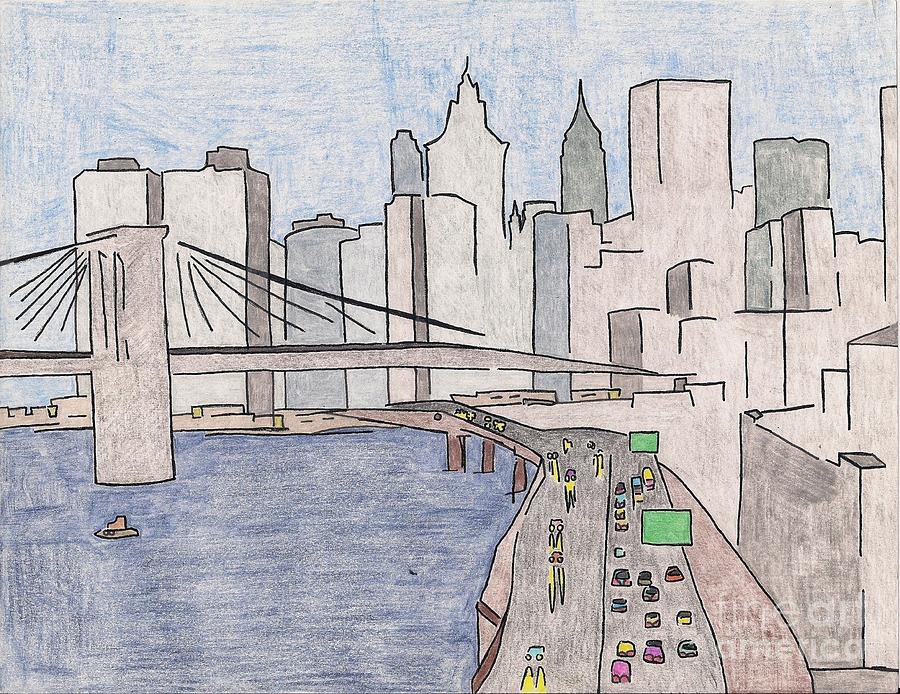 900x694 Nyc Drawing By Quincy Heath