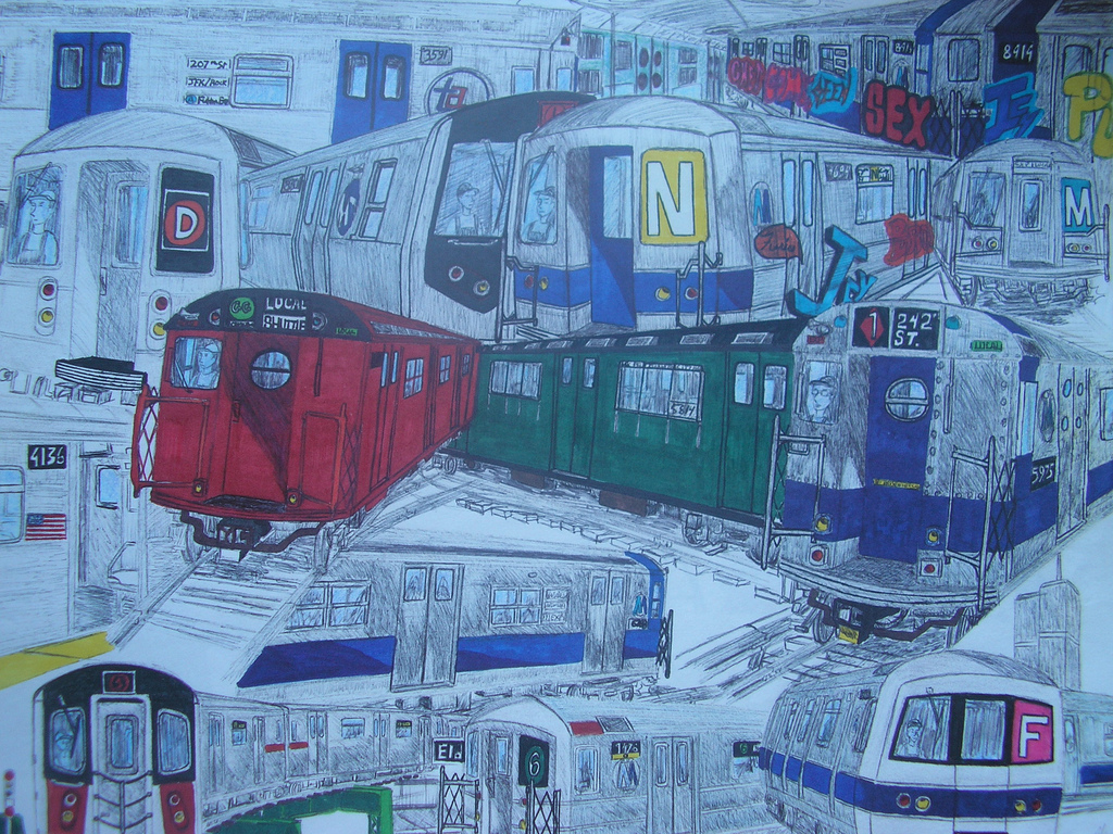 1024x768 Nycta Synchronicity Collage Of Various Nyc Subway Rollings