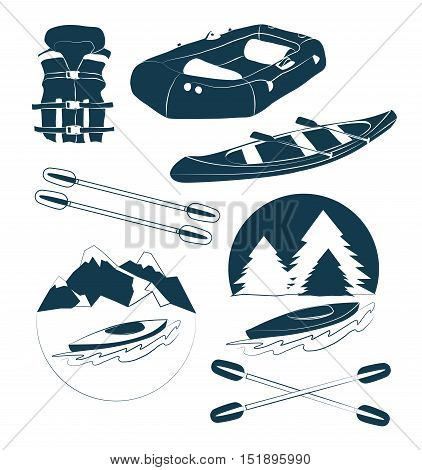 422x470 Rafting Kayaking Icons Collection Vector Amp Photo Bigstock